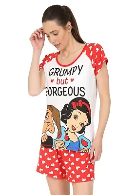 Buy Disney Snow White Dwarfs Grumpy But Gorgeous Ladies SHORT Cotton Pyjamas UK  • 15.99£