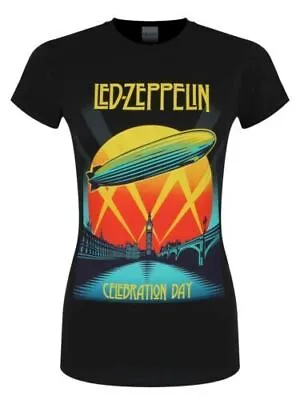 Buy Official Led Zeppelin Celebration Day Ladies Black T Shirt Led Zeppelin Tee • 14.50£