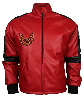 Buy Burt Reynolds Smokey And The Bandit Red Trans Am Faux Leather Mens Biker Jacket • 85.86£