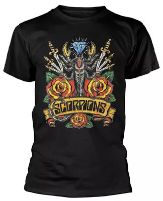 Buy Scorpions Traditional Tattoo Black T-Shirt NEW OFFICIAL • 16.59£