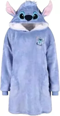 Buy Disney STITCH SNUDDIE Hooded Oversized Fleece Blanket Hoodie Oodie Snoodie XS-S • 35£