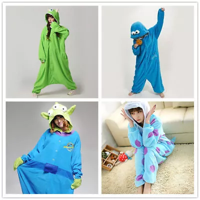 Buy Cookie Monster Elmo Sully Emoji Onesiee Kigurumi Costume Hoodies Pyjama Bodysuit • 17.99£