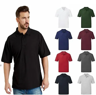 Buy 3 Packs Men's Work Polo Shirt Top Collar Triple Stitch Casual Everyday Plain Tee • 19.10£