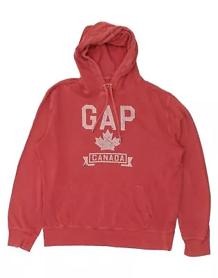 Buy GAP Mens Graphic Hoodie Jumper Large Red Cotton AZ10 • 22.38£