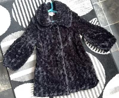 Buy Mid Length Black Soft Fluffy Fur Coat -  Lucid Size 12 • 10£