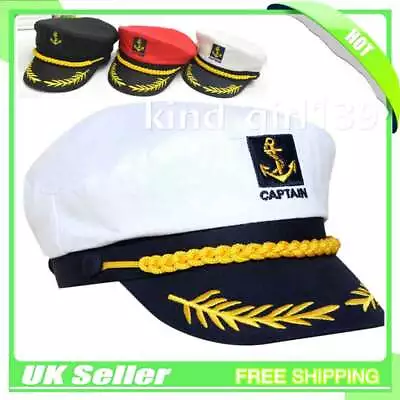 Buy Adults Outdoor Cotton Sailor Ship Boat Captain Hat Navy Marins Admiral Cap RY • 6.44£
