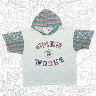 Buy Vintage Patchwork Quilt Hoodie Shirt — 90s Plaid Floral Colorblock Oversized, XL • 23.75£