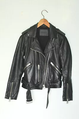 Buy *WOW* AllSaints Ladies BALFERN Leather Biker Jacket UK6 US2 EU34 Moto • 119.99£