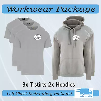 Buy Personalised Work Wear Package. 2 Embroidered Hoodie And 3 T-shirts. Workwear • 58£