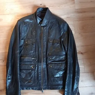 Buy All Saints Habanero Leather Jacket Mens Dark Brown • 75£