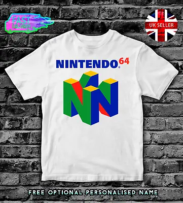 Buy NINTENDO 64 LOGO RETRO MENS WOMENS ADULTS Kids T-Shirt Boys Girls T SHIRT TSHIRT • 12.99£