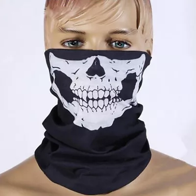 Buy Skull Face Mask Skeleton Neck Scarf Tube Snood Balaclava Ski Motorcycle Biker  • 2.99£
