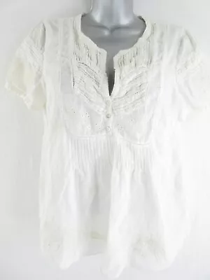 Buy Abercrombie & Fitch Blouse Top Shirt Women's M Peasant Cottagecore Embroidered • 18.85£