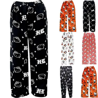 Buy Hello Kitty Pajamas Flannel Women Ladies Home Pants Warm Trousers Pyjamas Cute • 9.71£