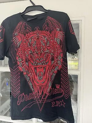 Buy Men’s Phillip Plein  S Gemstone Black/red T-shirt • 85£