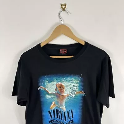 Buy Men’s Vintage Nirvana Nevermind 2000's Grunge Graphic Black Large T-Shirt • 30£