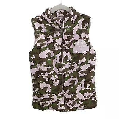 Buy Universal Studios Jurassic Park Dino Pink Camo Zip Front Vest Girls L Quilted • 20.11£