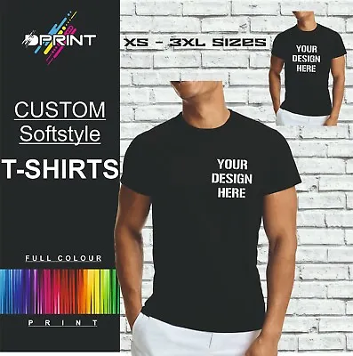 Buy Personalised Custom Printed T Shirts Premium T-Shirt Men Stag  Charity Logo Text • 12.99£