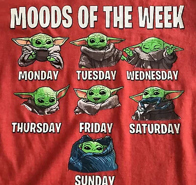 Buy Star Wars Grogu Baby Yoda Moods Of The Week Boys X-Small (4-5) Shirt • 7.87£