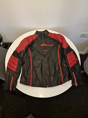 Buy Superman Man Of Steel Black And Red Leather Jacket Costume • 70£