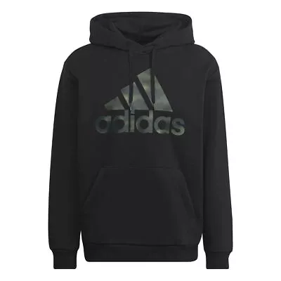 Buy Men's Adidas Essentials Camo Print French Terry Loose Fit Hoodie In Black • 34.99£