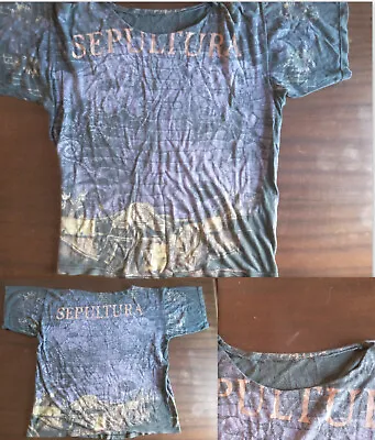 Buy SEPULTURA VINTAGE Allover Shirt CHAOS  1993 XL G Free Shipping • 44£