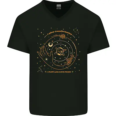 Buy Moon Phases Celestial Pagan Mens V-Neck Cotton T-Shirt • 8.99£