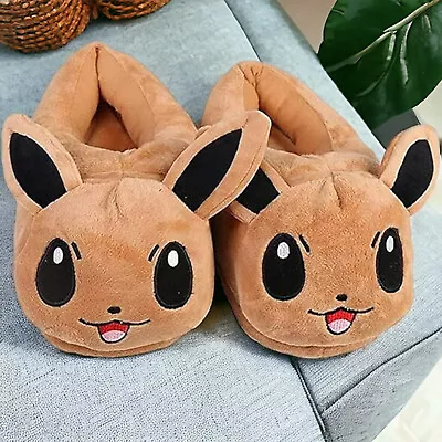 Buy Eevee Plush Slippers Cute Anime Slipper Cotton Novelty House Shoes One Size • 10.99£