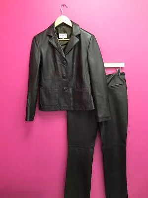 Buy Paul Smart Suit Vintage 90s Dark Brown Leather Jacket Trouser Set  RMF02-CN • 7.99£