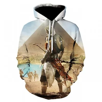 Buy 17 Style Men's Clothing Assassin's Creed 3D Hooded Fashion 3D Digital Print Coat • 19.31£