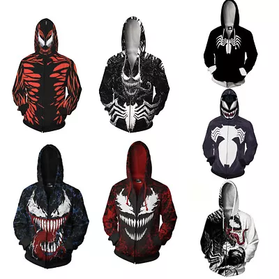 Buy Venom 2 Carnage 3D Hoodies Cosplay Superhero Spiderman Sweatshirts Jackets Coats • 15.60£