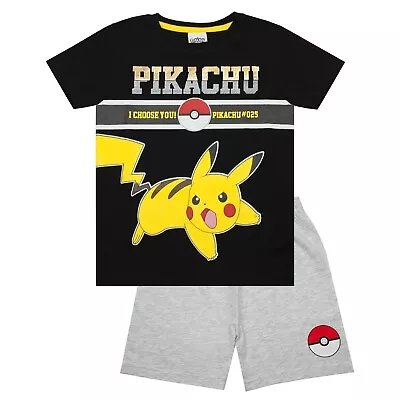 Buy Pokemon Boys Pikachu Pokeball Short Pyjama Set NS6160 • 16.29£