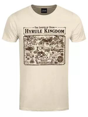Buy Nintendo Legend Of Zelda  Map Of Hyrule Mens Cream T-Shirt-Extra Large • 14.99£