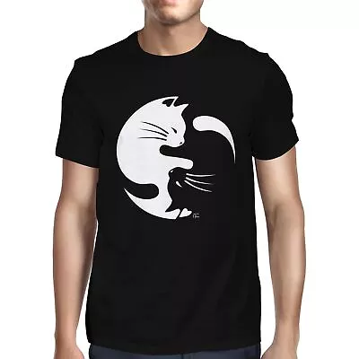 Buy 1Tee Mens Ying Yang Cats T-Shirt • 7.99£