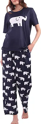 Buy Cute Ladies Pyjamas Set Print, 2 Piece Pyjamas For Women , Soft Womens Pyjama Se • 26.45£