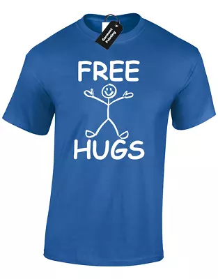 Buy Free Hugs Stickman Mens T-shirt Top Funny Printed Hipster Idiot Cute Meme • 7.99£