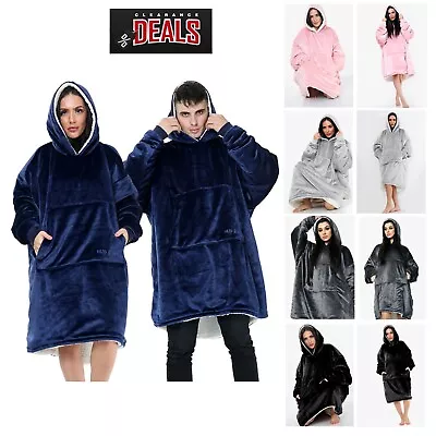 Buy Oversized Fleece Hoodie Fluffy Warm Sherpa Giant Snuggle Hooded Blanket Jumper • 16.99£