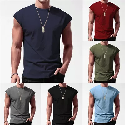 Buy Mens Vest Tops Sleeveless Shirts Summer Gym Sports T-Shirt Tee Plus Size XL-3XL • 7.98£