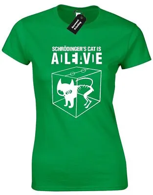Buy Schrodingers Cat Ladies T Shirt Amusing Science Big Bang Nerd Geek Casual Top • 8.99£