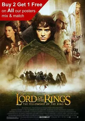 Buy Lord Of The Rings The Fellowship Of The Ring 2001 Movie Poster A5 A4 A3 A2 A1 • 1.49£