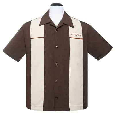 Buy Steady Clothing REGAL Panelled Rockabilly Bowling Shirt - US Size S • 54£