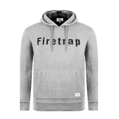 Buy Men's Hoodie Firetrap Graphic Overhead Pullover In Grey • 21.99£