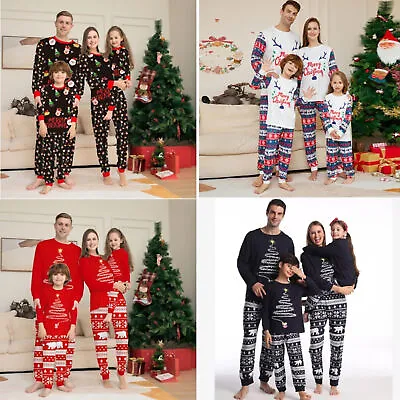 Buy UK Family Matching Christmas Pyjamas Adult Kids Xmas Nightwear Pajamas Pjs Set • 13.99£