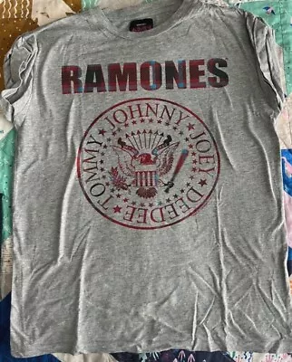 Buy The Ramones T Shirt Punk Rock Band Merch Logo Tee Ladies Size 10 Grey • 13.50£