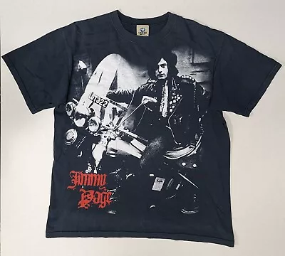 Buy Vintage Jimmy Page Liquid Black Shirt Size Large Led Zeppelin 2004 • 49.99£