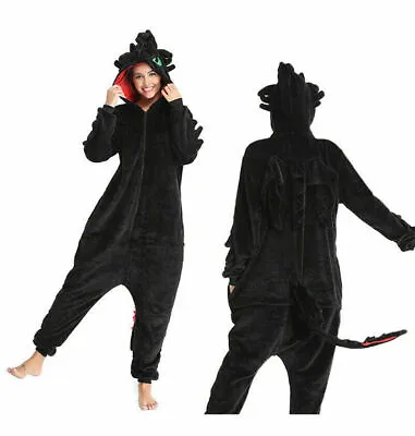 Buy How To Train Your Dragon Sleepwears Cosplay Toothless Pajamas Unisex Kigurumi UK • 27.23£