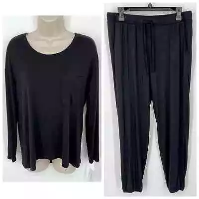 Buy Alfani NWT Womens 2 Piece PJ Set Sleepwear Shirt & Pants Size S Classic Black • 47.35£