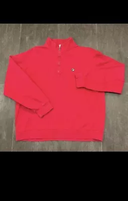Buy Vintage FILA Mens Fleece Bomber Red 1/4 Zip Up Jacket Outdoor Sport Size L • 19.99£