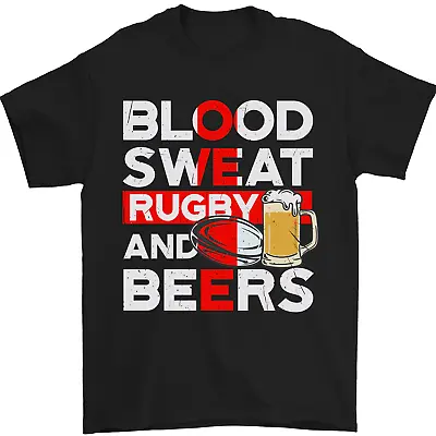 Buy Blood Sweat Rugby And Beers England Funny Mens T-Shirt 100% Cotton • 8.49£