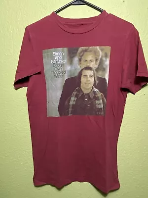 Buy Simon And Garfunkel Bridge Over Troubled Water Maroon T-shirt Women’s Medium • 14.20£